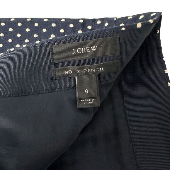 J. Crew No. 2 Pencil Skirt Polka Dot Size 6 - Picture 5 of 10